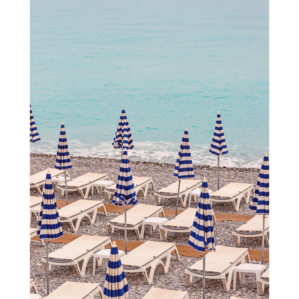 Beach Umbrellas in Nice Photography Print
