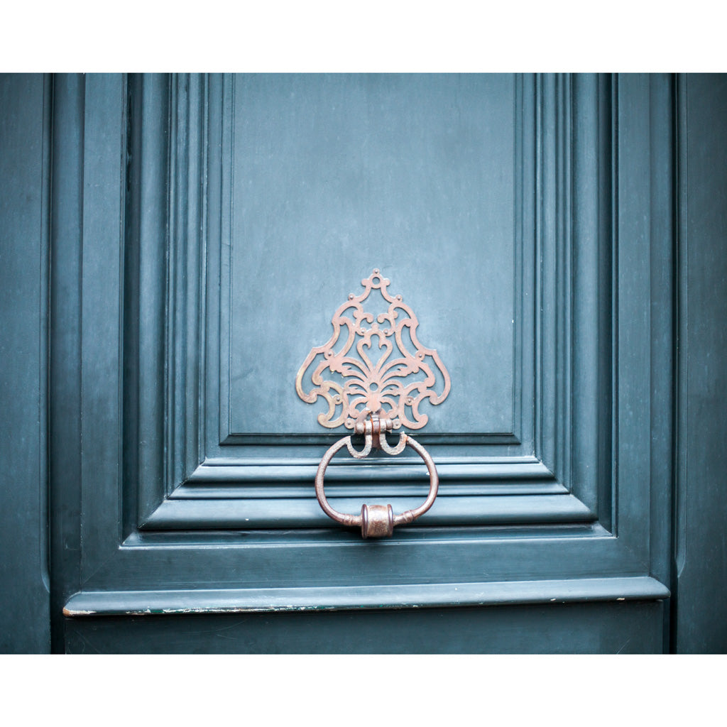 Blue Door Knocker Paris France Art Print