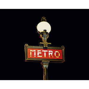 Paris Photography | Metro Sign at night